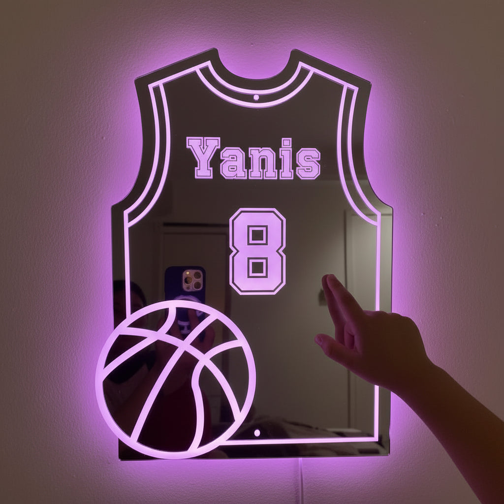 LumiBasket | Espejo LED de Baloncesto Personalizado
