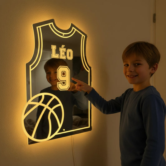 LumiBasket | Espejo LED de Baloncesto Personalizado