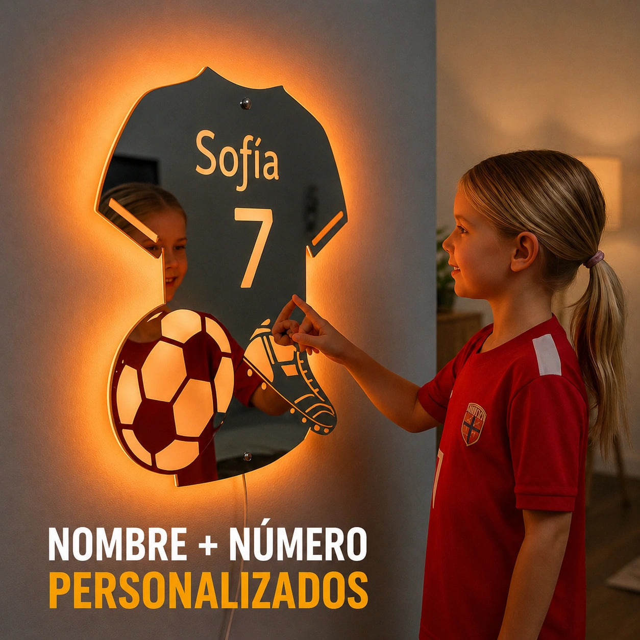 LumiFut | Espejo LED de Fútbol Personalizado