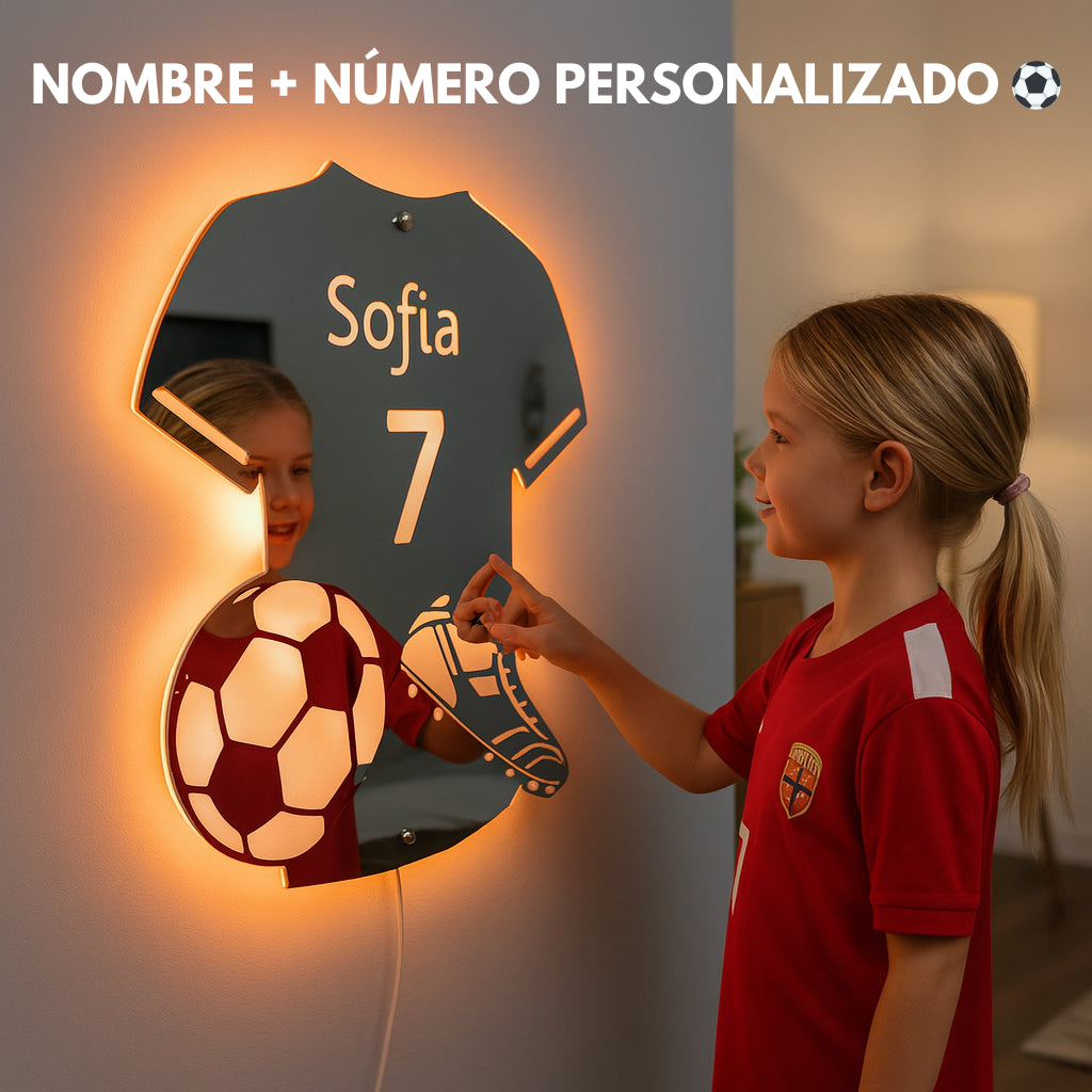 LumiFut | Espejo LED de Fútbol Personalizado