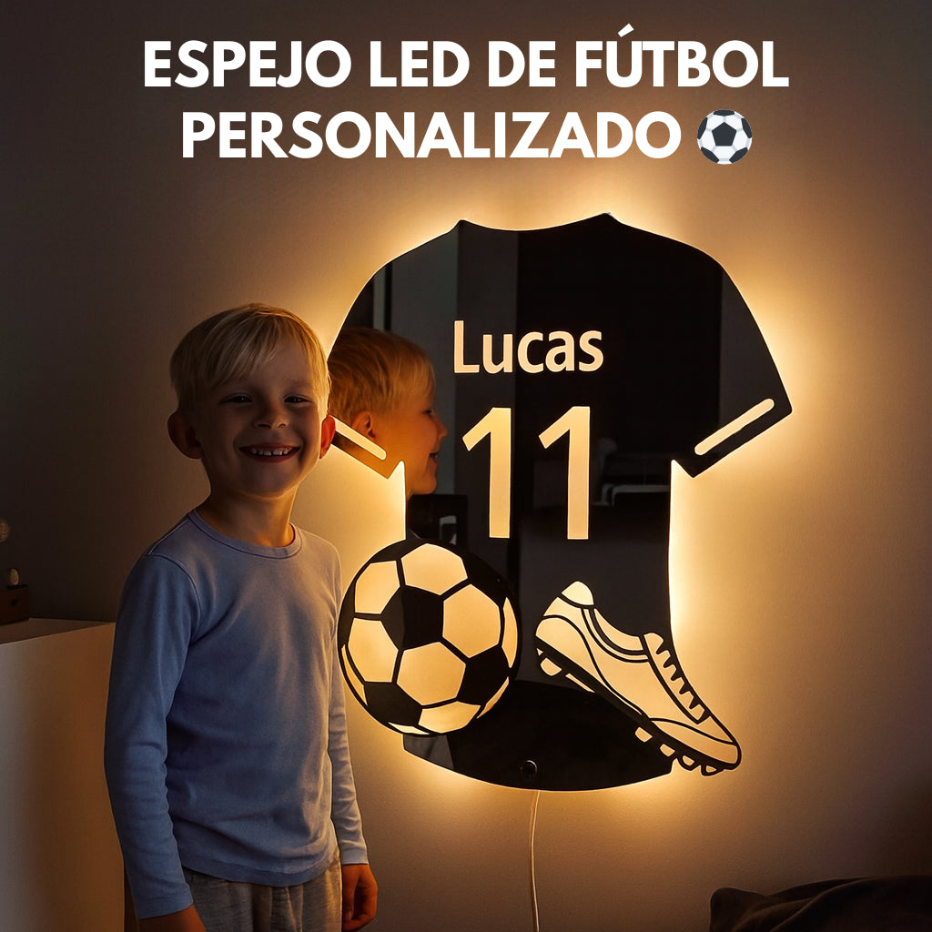 LumiFut | Espejo LED de Fútbol Personalizado