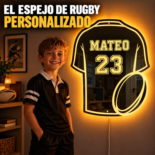 LumiRugby | Espejo LED de Rugby Personalizado
