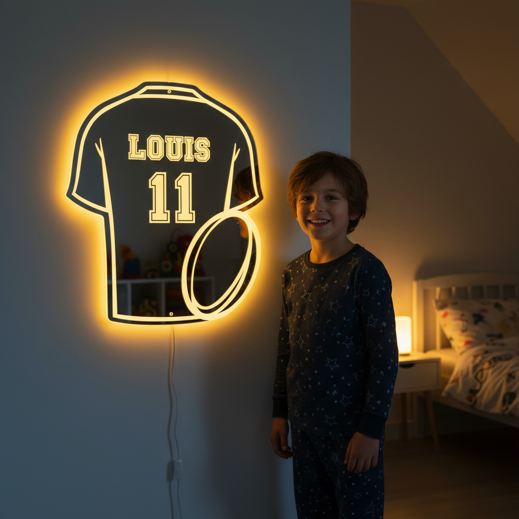 LumiRugby | Espejo LED de Rugby Personalizado